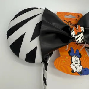 Disney Minnie Mouse Ears Halloween Black White Mummy Wrapped Headband Vacation thumbnail 6
