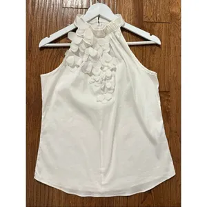 White House Black Market white pedal neck halter top size small thumbnail 6