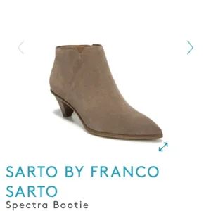 Franco Sarto Spectra Suede Booties 6.5 Tan Pointed Toe Quiet Luxury Fall thumbnail 8