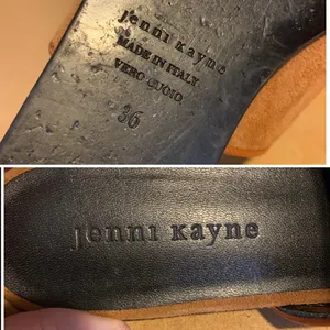 Jenni Kayne Handcrafted Cognac Brown Suede Leather Slide Mule Slides (36) thumbnail 9