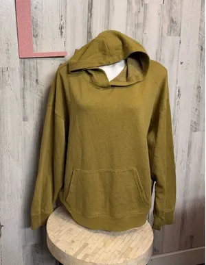 PINK Victoria’s Secret Olive Mustard Green Oversized Hoodie Women’s XL thumbnail 1