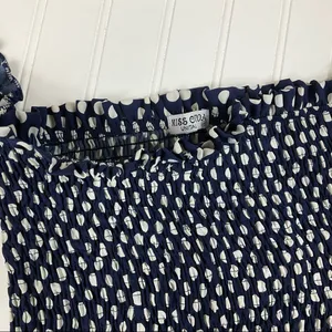 Miss Cocoa Navy & White Polkadot Sheared Crop Top Size Small thumbnail 3