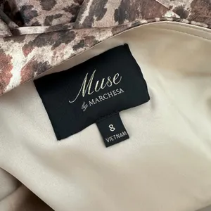 Muse by Marchesa Senna Leopard Satin One Shoulder Maxi Dress Formal US 8 NWT thumbnail 8