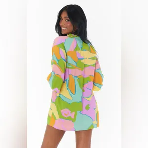 Show Me Your Mumu Summer Sorbet Bright Abstract Char Tunic Swim Coverup thumbnail 2