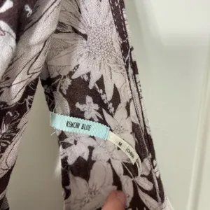 Kimchi Blue Anthropologie‎ women’s brown cream high low high neck summer dress M thumbnail 4