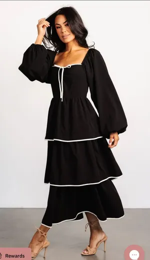 NWT Baltic Born Black Tiered Dress thumbnail 1