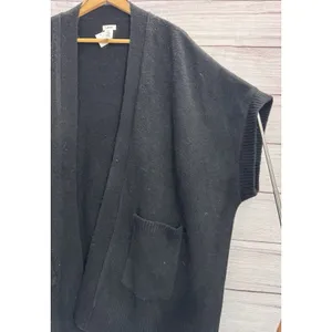 Aerie Women's Black Knit Cardigan Poncho Sweater Size SMALL OVERSIZED thumbnail 5