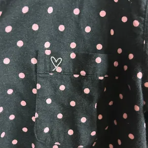Victoria's Secret black and pink polka dot button-down pajama top size XL thumbnail 4