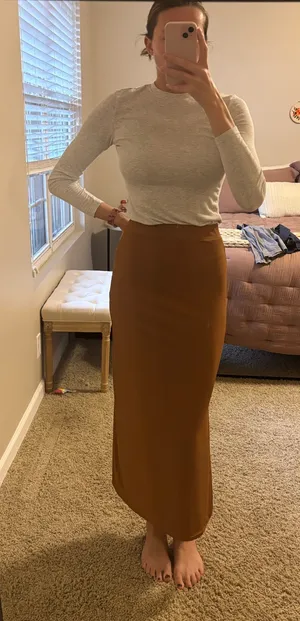SheIn brown midi skirt thumbnail 1