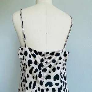 E. Ssue Leopard Satin Slip Midi Dress Size L Side Slit Y2K thumbnail 6