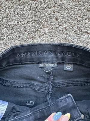 American Eagle Black Jean Shorts High-Rise thumbnail 2
