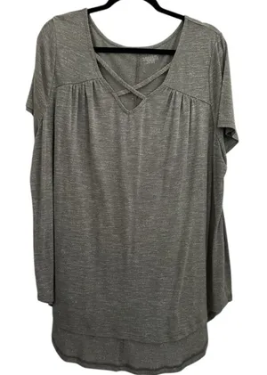 Lane Bryant Short Sleeve Greenish/Gray Top Size 18/20 thumbnail 1