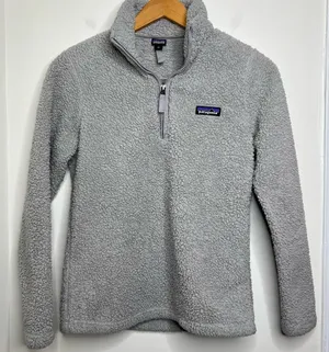 Patagonia Fleece Sherpa 1/4 Zip Pullover Top Gray Women’s Size XS thumbnail 1