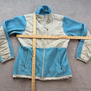 The North Face Denali Fleece Jacket Light Blue Cream Women Large F10 Polartec thumbnail 3