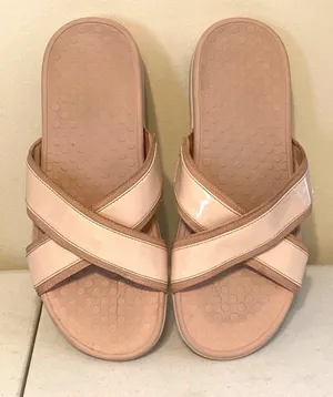 Women's Vionic Merced‎ Cross-Strap Orthotic Pink Sandals Slides Size 10 thumbnail 1