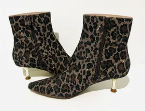 Betsey Johnson Leopard Print Pointed Toe Ankle Boots  thumbnail 1