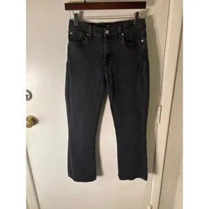 Seven For All Mankind Black Denim Cropped Flare Hi-Waist Jean 29 Preppy Casual thumbnail 3