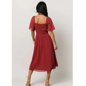 Baltic Born Colette Sweetheart Neck Midi Dress Women's S‎ Red Feminine thumbnail 8