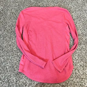 Eddie Bauer Red Waffle Knit V Neck Button Henley Long Sleeve‎ Top S Bella Swan thumbnail 7