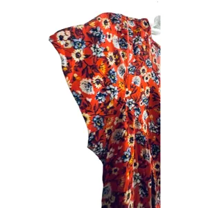 B-O-G Collective Orange Floral Button Front Lace Up‎ Back Mini Dress Small thumbnail 11