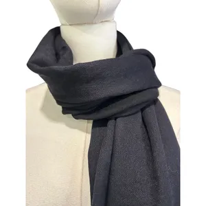 Scarf Black Hand Beaded Accent Border Fringe Shawl Formal Y2K Whimsy Goth Boho thumbnail 6