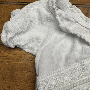 Ambiance Flowy Crochet Accents‎ Top Short Sleeve Boho Festival Blouse Size S thumbnail 4