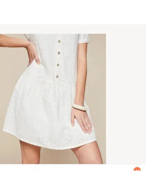 Spartina 449 Poppy Dress Pearl White Daisy Eyelet Size Medium thumbnail 3