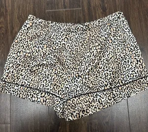 Leopard print satin shorts‎ style for Coachella or Stagecoach Large thumbnail 1