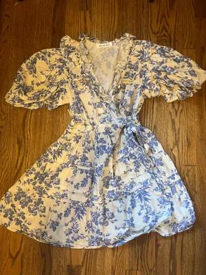 Wrap Mini Dress Blue Size L thumbnail 1