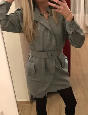 Storets Gray Belted Blazer Mini Dress thumbnail 1