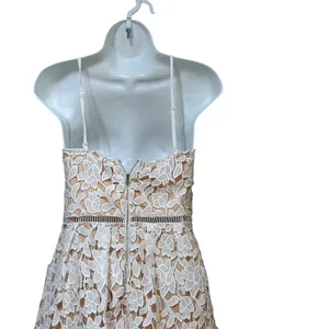 Lulus White Floral Lace Midi Dress Nude Lining Sweetheart JMD4423 Small thumbnail 5
