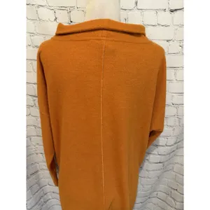 Anthropologie Cowl Neck Oversized Women's Orange Sweater Size Medium thumbnail 7