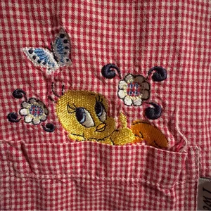 Vintage Looney Tunes Red And White Gingham‎ Tweety Button Up Womens Sz 22/24 thumbnail 7