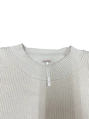 Free People wms pearl beige casual over sized knit pull sweater sz L SKU 10-783 thumbnail 4