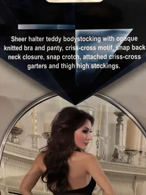 Dreamgirl Halter Chemise with Black Lace Fishnet with G-String Women’s One Size thumbnail 6