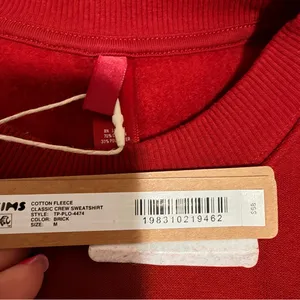 NWT SKIMS SOLD OUT RARE women cotton fleece classic Crewneck sz medium in brick thumbnail 6