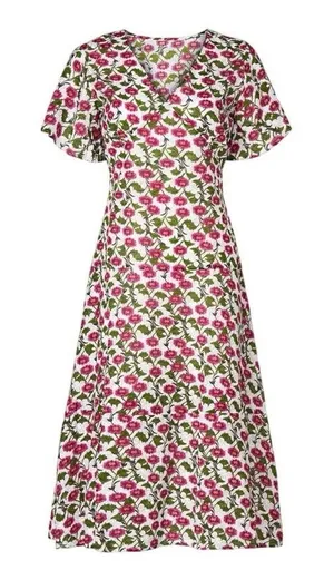 Roller Rabbit Floral Midi Dress Size XS thumbnail 1