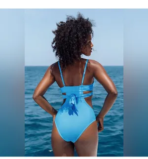NWT Cupshe Cut-out Tie Back One Piece Swimsuit Sz M thumbnail 2