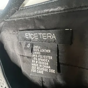 Etcetera Leather Peplum Jacket Size 0 thumbnail 5