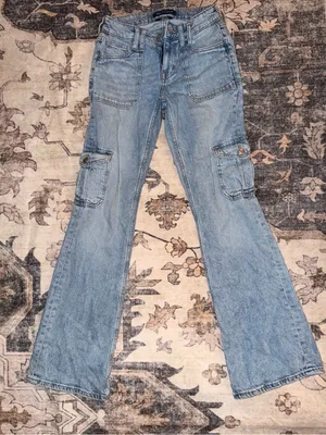 Aeropostale mid rise flare utility jeans size 00R thumbnail 1