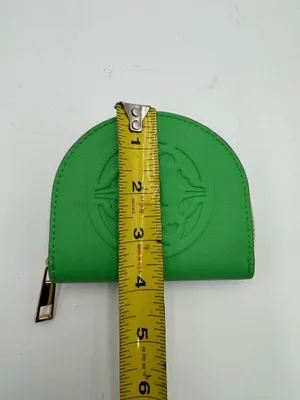 Nanette Lepore Green Zip Around Coin Purse Card Wallet Embossed Logo Compact thumbnail 7