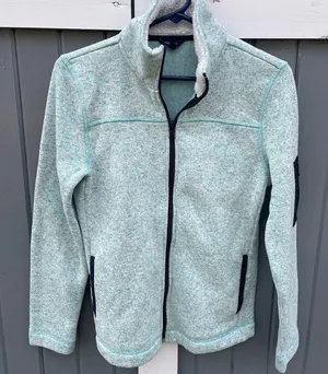 Nautica Mint and Navy Fleece Lined‎ Sweater Jacket thumbnail 1