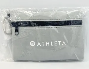 Athleta‎ Pouch Power of We x 200 Gray Zippered Accessory Bag with Carabiner NEW thumbnail 1