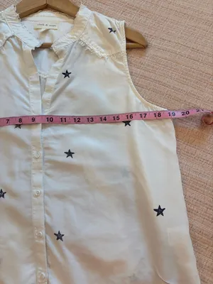 Cloth‎ & Stone Sleeveless White Star-Print Tie-Front Top size M thumbnail 4