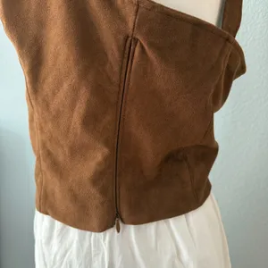 Abercrombie & Fitch Fuax Suede Squareneck Tank Size Large thumbnail 3