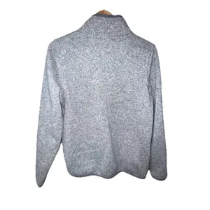 LL Bean‎ Women's 1/4 Snap Sweater Knit Fleece Pullover Gray Size Large 292726 thumbnail 6