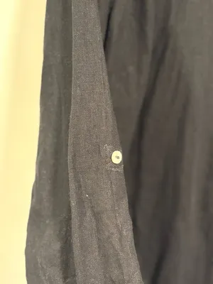 Women’s Black Long-Sleeve Button-Down Shirt - Casual Cotton Blend thumbnail 4