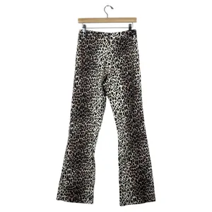 Motel Zoven Flare Pants Tan Brown Leopard Print Indie Sleaze High Rise Size S thumbnail 5