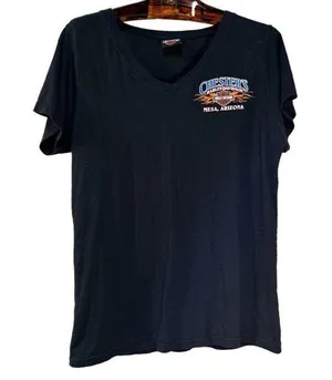 Harley-Davidson Women's V-neck Chester's Mesa, Arizona T-shirt Black Medium thumbnail 1