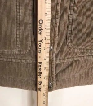 Vintage corduroy puffer zip and button up pullover fall winter vest size small thumbnail 8